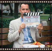 Forrest Gump on the bus-bench.